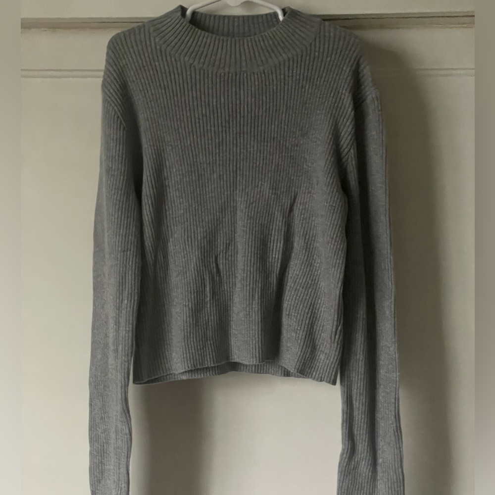 Creation from Brandy Melville. Long sleeve gray crew neck top. Great to layer.